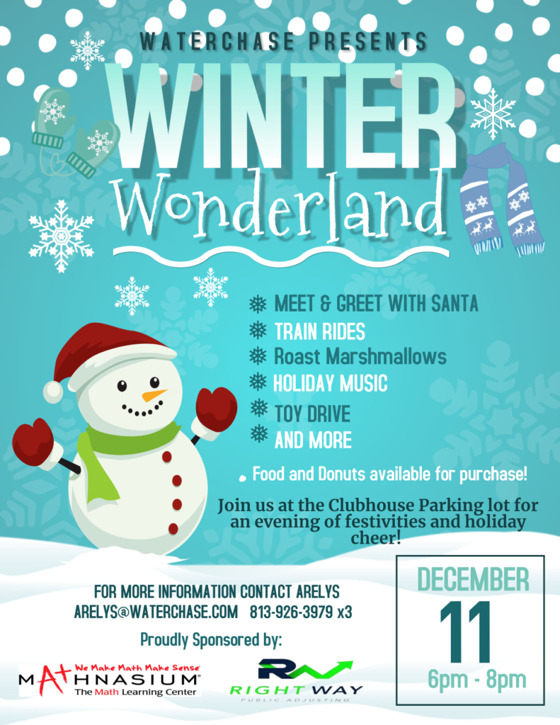 Waterchase Living Homes For Sale Waterchase Community Info Winter Wonderland 2021